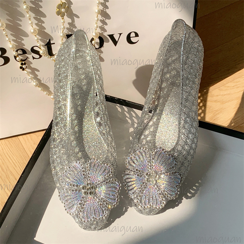 Jelly Sandal Women - Новые прозрачные туфли-желе с кристаллами и