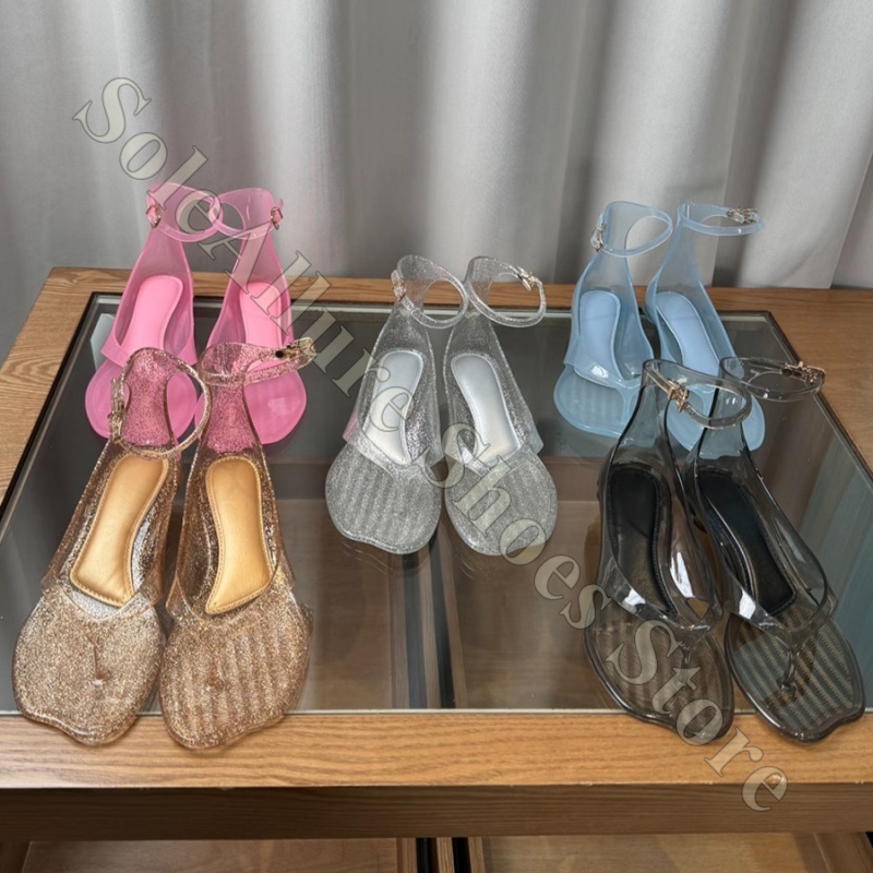 Jelly Sandal Women - Блестящие желейные сандалии с пряжкой на