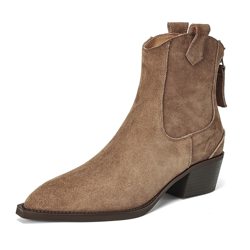 Block Heel Ankle Boots - Женские ботильоны AIYUQI 2026: Новые ковбойские
