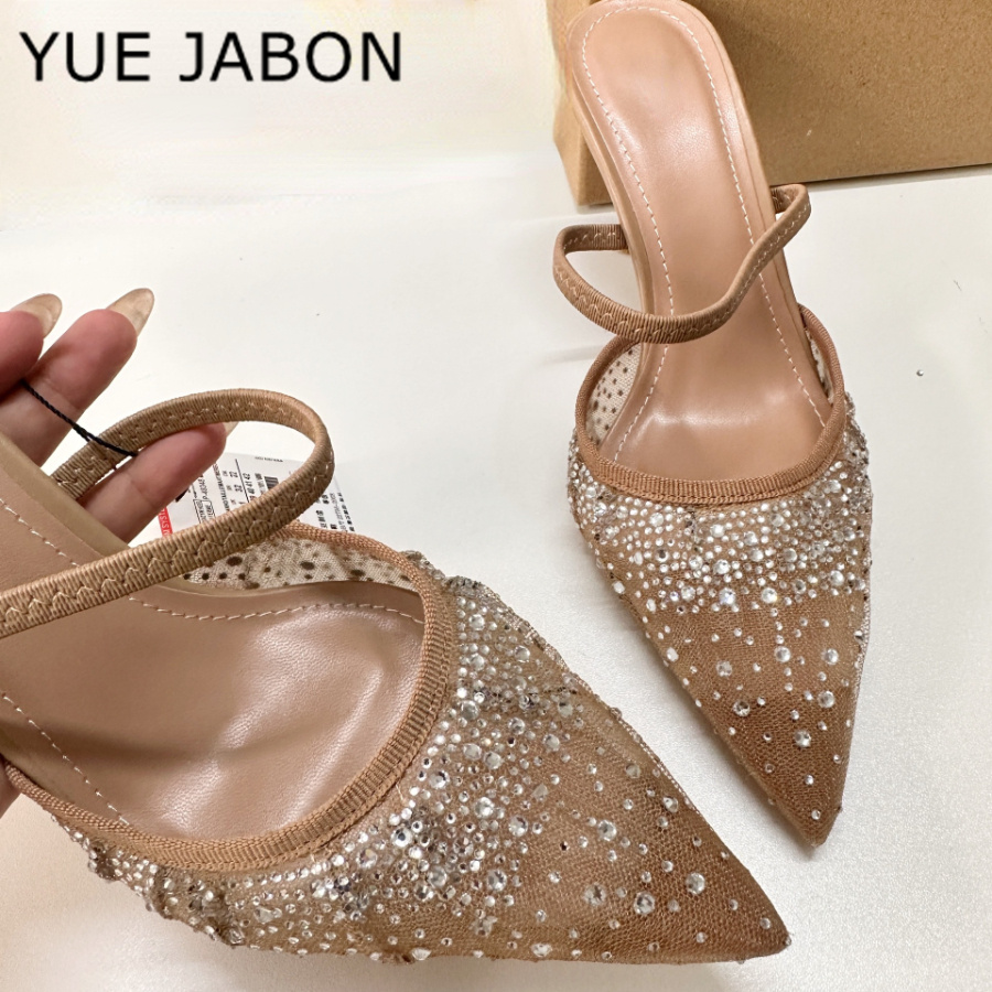 Women Shoes Ysl - Сетчатые босоножки на высоком каблуке со