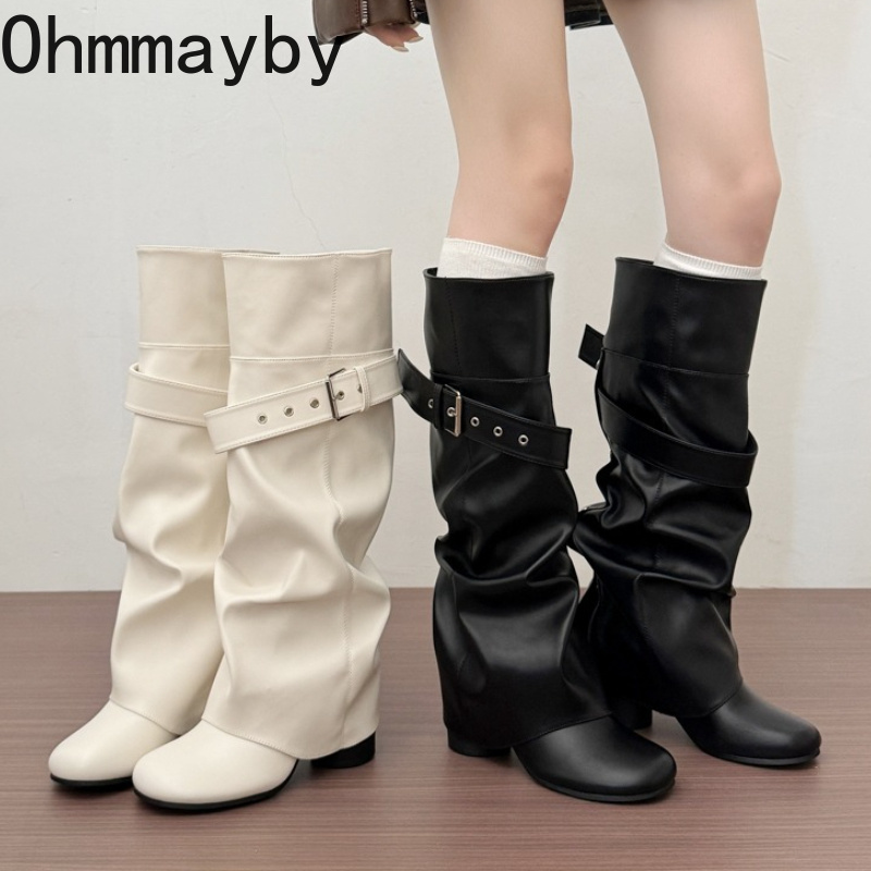 Block Heel Ankle Boots - Дизайнерские женские сапоги до колена с