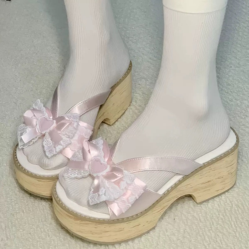 Wide Fit Heels - Женские летние сандалии Sweet Bow на