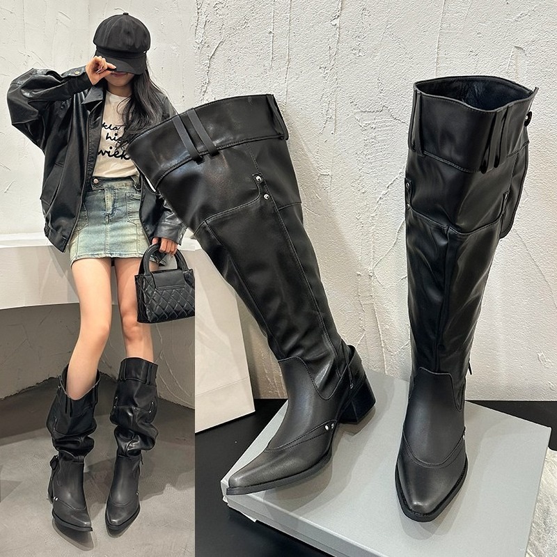 Block Heel Ankle Boots - Женские одинарные ботинки с запахом, весна-лето,