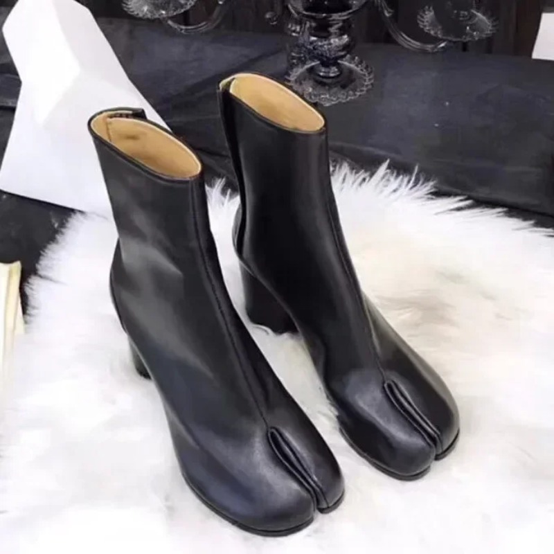 Women Shoes Luxury Brand - Элитные кожаные женские ботинки таби на