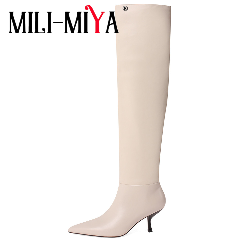 Wide Fit Heels - MILI-MIYA женские классические сапоги до колена