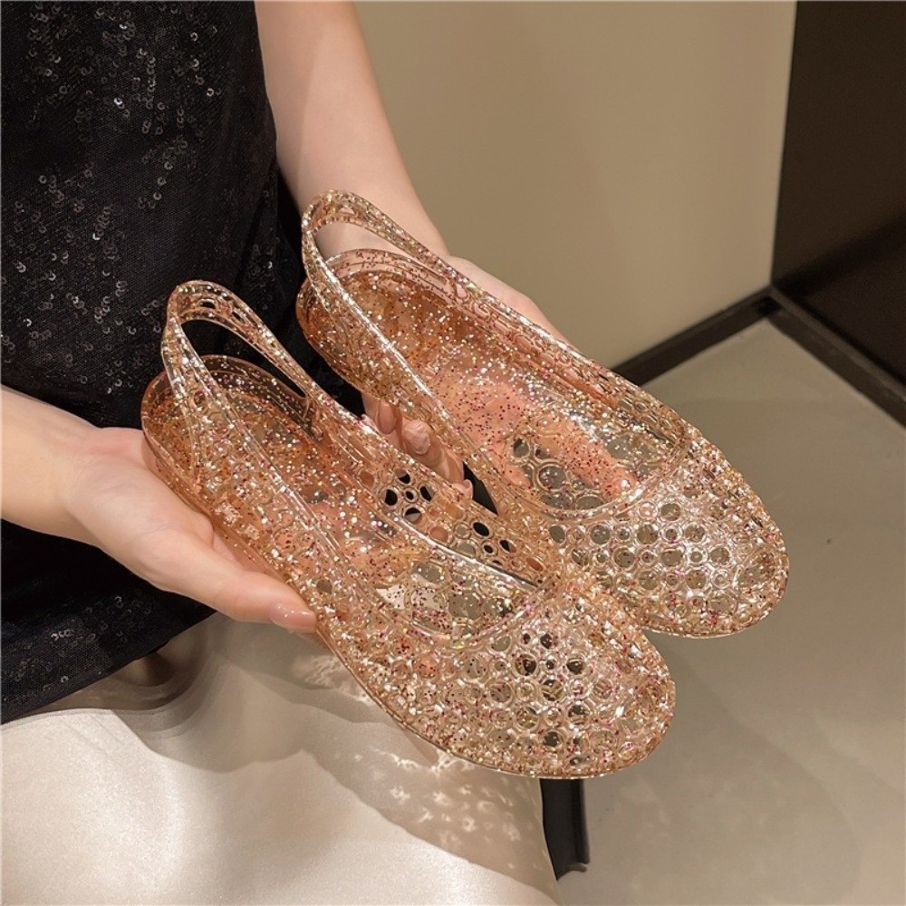 Jelly Sandal Women - Прозрачные сандалии из кристаллического пластика, дышащие,
