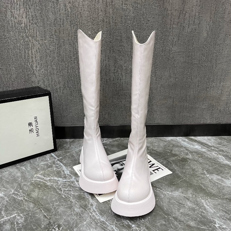 Новые женские простые однотонн – обзор и цена High Knee Heel Boots