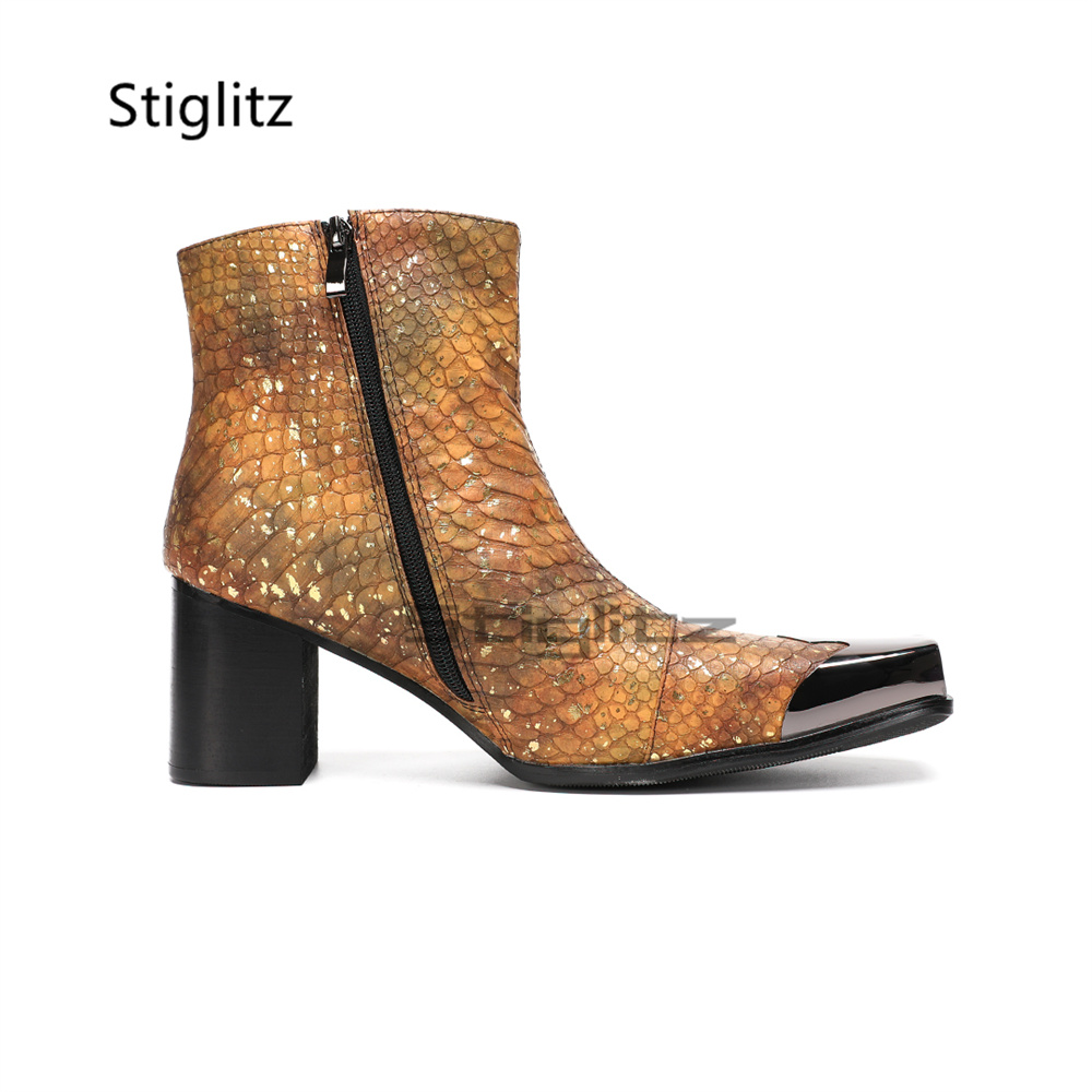 Золотисто-коричневые ботинки д – обзор и цена Block Heel Ankle Boots