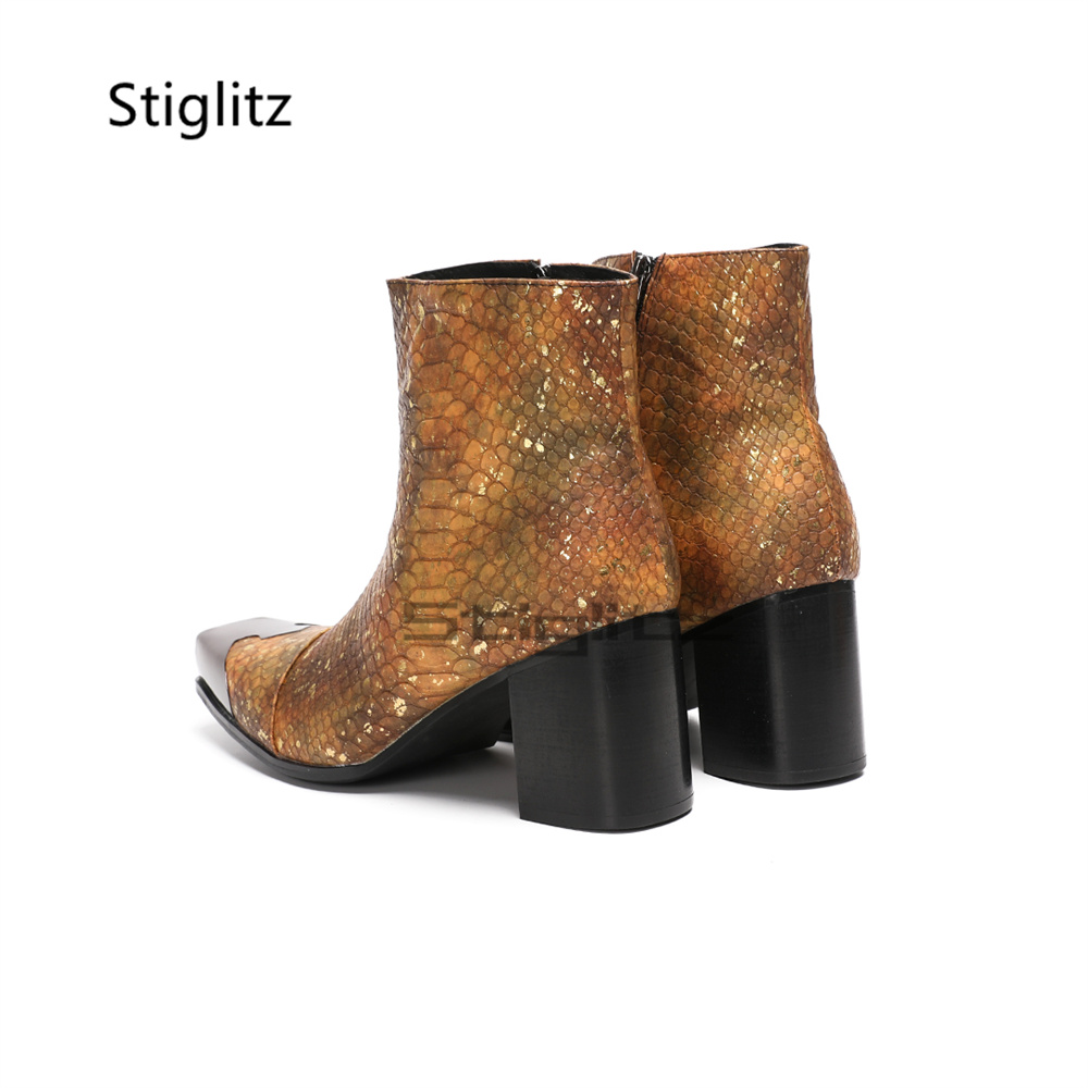 Золотисто-коричневые ботинки д – обзор и цена Block Heel Ankle Boots