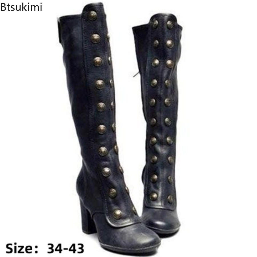 Ретро черные модные сапоги с з – обзор и цена High Knee Heel Boots
