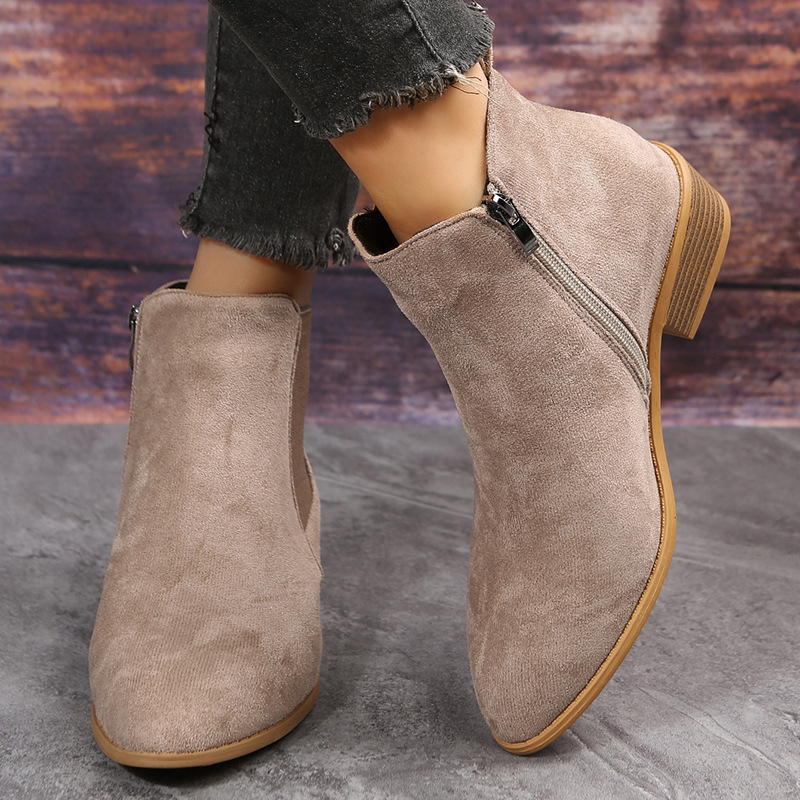 Женские короткие ботинки, осен – обзор и цена Block Heel Ankle Boots