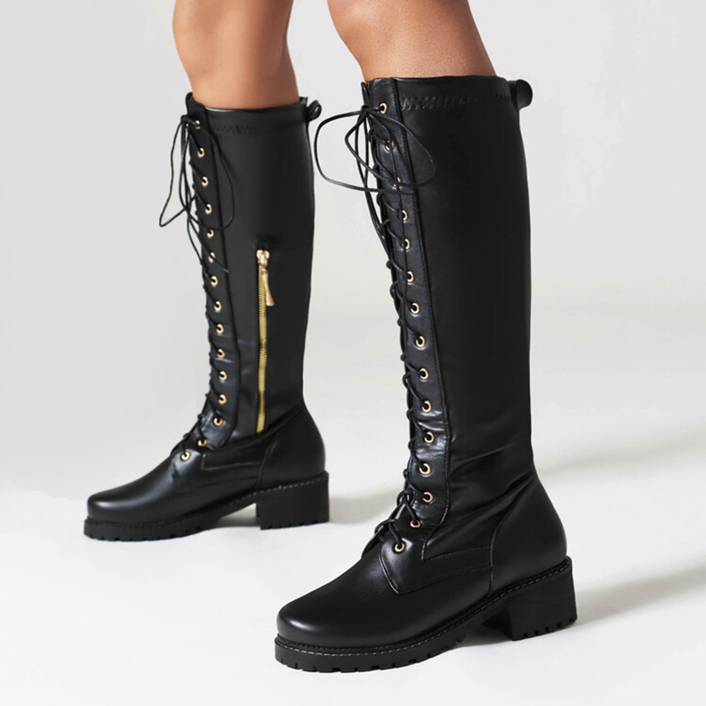 Женские кожаные сапоги до коле – обзор и цена Wide Fit Heels